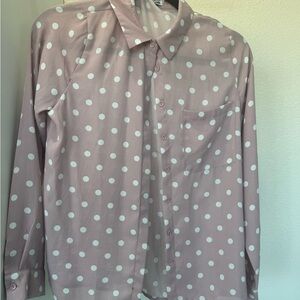 Fashion Nova Women's Pink Polka Dot Blouse